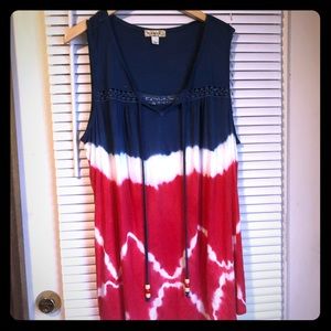Great for 4th of July Red White Blue Sleeveless 1X